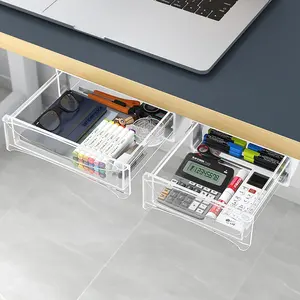 Cassetto autoadesivo nascosto Organizer per ufficio accessori da scrivania sotto il cassetto della scatola di immagazzinaggio in plastica della scrivania