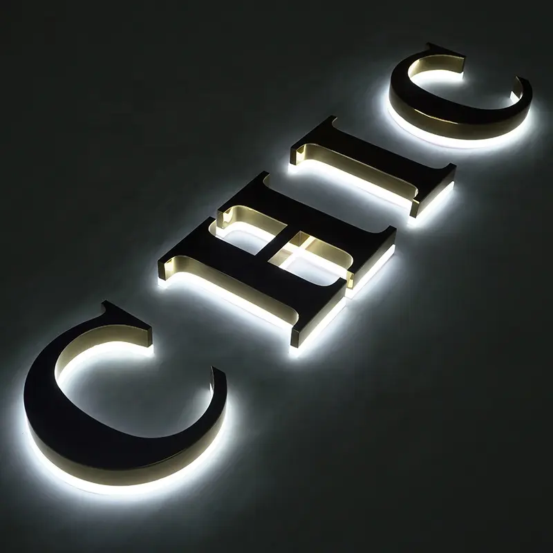 custom business Logo backlit sign board 3d led light channel letter signage