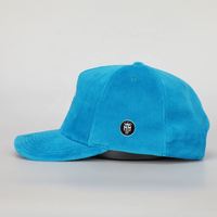 Casquette de baseball unisexe sportive 5 panneaux en velours bleu de haute qualité, personnalisable avec logo brodé, ajustable, toutes saisons, vente en gros