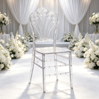 Chaise en acrylique transparente empilable en résine claire pour mariages et événements, mobilier moderne en plastique cristallin