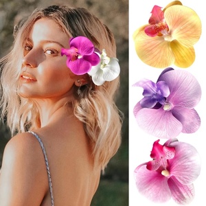 Barrettes à cheveux esthétiques style fée, orchidées dégradées roses, épingles florales, accessoires <span class=keywords><strong>de</strong></span> coiffure tropicaux Mermaidcore pour les vacances et les accessoires <span class=keywords><strong>photo</strong></span> - Product Image 1