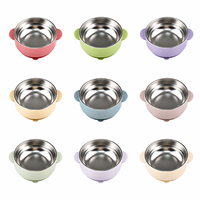 Lot de 7 pièces en silicone sans BPA pour bébé, comprenant assiette à succion, bol, tasse, bavoir, cuillère et fourchette en acier inoxydable 304, pour 0-12 mois