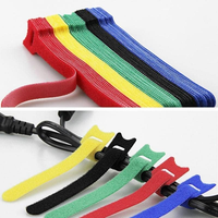 Attaches-câbles Velcro personnalisables réutilisables, sangles de cordon réglables, organisateurs de câbles en nylon autobloquants, enrouleurs de câbles, bandes auto-agrippantes