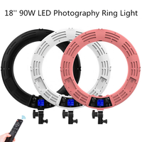 Anneau lumineux LED de 18 pouces 90W pour photographie, éclairage pour selfie, maquillage et diffusion en direct
