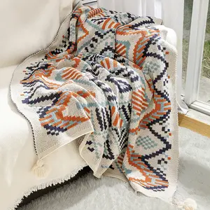 批发北欧风格沙发毛巾毯床罩休闲毯装扮时尚披肩波西米亚针织毯