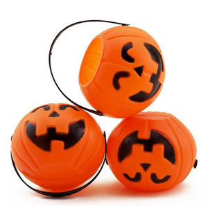 Pafu Jack O đèn lồng Halloween trang trí Halloween Đạo cụ lừa hoặc điều trị Halloween mini nhựa kẹo bí ngô xô - Product Image 1