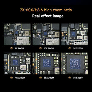 <span class=keywords><strong>Microscope</strong></span> stéréoscopique trinoculaire ROBOT 7060T 7X-60X Zoom continu HD Grand angle Oculaire réglable Adaptateur de caméra CCD 0.45X - Product Image 4