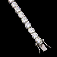 Chaîne et bracelet tennis en moissanite de laboratoire VVS de 2 mm à 6 mm, en argent sterling 925 plaqué or, bijoux unisexes