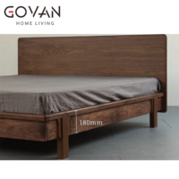 Lit en bois massif de qualité, style Wabi Sabi, nouveau style chinois, pour chambre à coucher