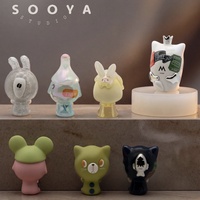 Figurines d'anime Sooya Studio Beans Sooya & M Stand Studio Mini Sooya Beans en boîtes mystères pour la décoration de bureau - Vente en gros authentique