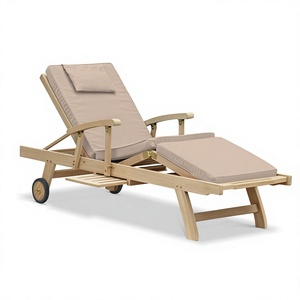 Tumbonas Reclinables de Madera Maciza de Teca de Lujo Modernas para Jardín Tropical y Muebles de Playa para Villas - Product Image 2