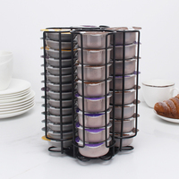 Estante de almacenamiento de acero inoxidable cromado giratorio para cápsulas de café Tassimo con capacidad para 72 cápsulas, soporte de exhibición plateado para Cocina