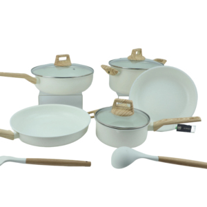 Hiện Đại Thân Thiện Với Môi Giả Mạo Kim Loại Bộ Đồ Nấu Nướng Biểu Tượng Tùy Chỉnh Hợp Kim Nhôm Xoắn Ốc Dưới Glass Bìa Máy Rửa Chén An Toàn 10-Mảnh - Product Image 1