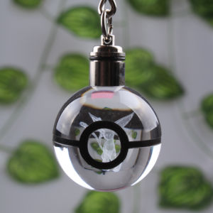 Logo personalizzato 30mm cristallo <span class=keywords><strong>Espeon</strong></span> k9 palla Led portachiavi per regali Souvenir - Product Image 1
