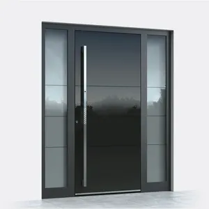 Italian Steel Armored Doors Outside Modern Black Exterior Security Door Smart Electronic Front Door