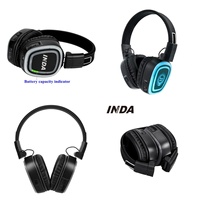 Headphone Nirkabel Lipat Over-Ear dengan Transmitter 3-Kanal, Lampu Gaming RGB Tenang, Tahan Air IPX2, Mode Ganda untuk Kebugaran dan Pesta