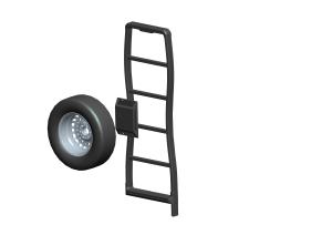 Support de vélo arrière en aluminium pour camping-car/<span class=keywords><strong>caravane</strong></span> OEM, avec échelle et porte-pneus intégrés, profilé pour remorque VR - Product Image 3