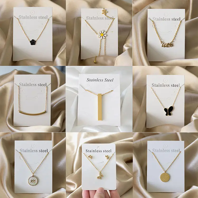 Women's Fashion Chain Gold/Silver Pendant Jewelry Designs Stainless Steel Chains Necklace