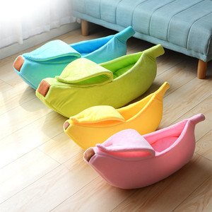 Bananen-Katzen bett Gemütliche süße Bananen-Welpen-Kissen-Zwinger Warmer tragbarer Haustier korb liefert Matten betten für Katzen und Kätzchen - Product Image 3