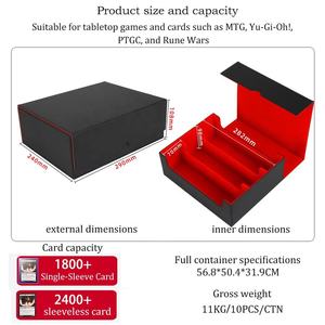   Caja de Almacenamiento para Cartas de Juego con Capacidad para Más de 1800 Cartas, con Separadores Transparentes, de Cuero PU, para Juegos de Mesa Educativos TCG - Product Image 2