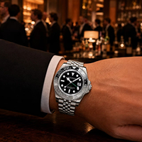 Montre automatique mécanique pour homme LONGLUX, luxe, étanche, squelette, carrée, verre 22 mm, acier inoxydable, montre cadeau