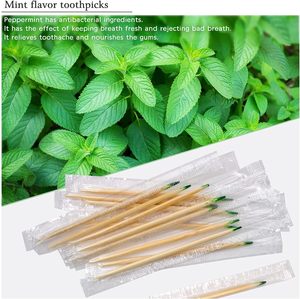 Stuzzicadenti all'ingrosso ecologici usa e getta al gusto menta, in bambù e legno di betulla, prodotti in Cina - Product Image 5