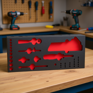 519 M 613AEAAV <b>Tool</b> <b>Storage</b> Insert Foam Tray Red Cutouts Precision Fit Organized <b>Storage</b> For Workshop <b>Tools</b> - Product Image 3