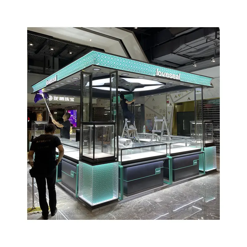 Nước hoa sang trọng jeweller's cửa hàng kính hiển thị Showcase đồ trang sức hiển thị tủ truy cập đồ trang sức kiốt thiết kế cho Mall