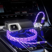 Câble de données multifonctionnel coloré en cuivre pur tressé blindé, charge rapide, 1M, 3 en 1, chargeur magnétique Type-C lumineux à LED