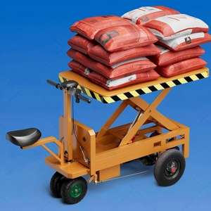 गोदाम कार्गो हैंडलर परिवहन के लिए इलेक्ट्रिक कैंची लिफ्ट प्लेटफॉर्म गाड़ी - Product Image 1