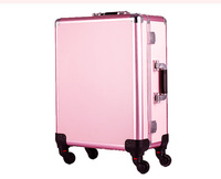 Valise de maquillage professionnelle avec miroir et lumières LED, boîte de maquillage sur roulettes, trousse de maquillage