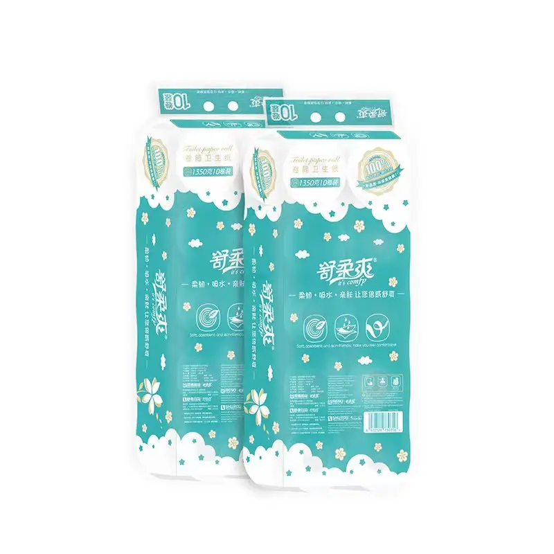 Papel higiênico ultra forte de tecido com etiqueta personalizada por atacado, rolo de papel higiênico 2/3/4 camadas, papel higiênico Toliet