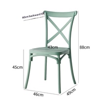 Chaise de salle à manger d'extérieur pour entreprises, idéale pour cafés et salons de thé, design simple en plastique, étanche, facile à ranger pour hôtels, centres commerciaux et parcs