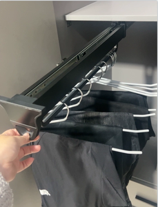 Armario de almacenamiento expandible montado en la parte superior, perchas para pantalones de aleación de aluminio extraíble, riel deslizante de exhibición, organizador de ropa, estante para pantalones - Product Image 2