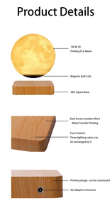 Creatieve <span class=keywords><strong>3d</strong></span> Magnetische Zwevende Maan Slimme <span class=keywords><strong>Lamp</strong></span> Zwevende Maan Cadeau Tafellamp - Product Image 3