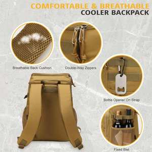 Mochila Táctica Portátil de Fábrica, Nevera de 25L, Aislada, a Prueba de Fugas, con Cierre de Cremallera de Poliéster, Retención de Temperatura para Senderismo - Product Image 6