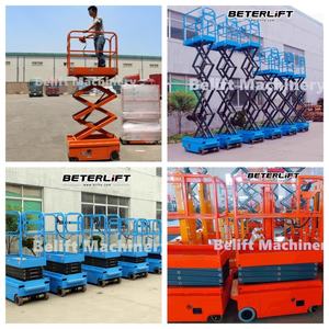 Diskon gunting hidrolik elektrik mendorong sendiri platform kerja udara dalam ruangan luar ruangan 300kg 3m 4m 5m 6m 10m 12m 14m - Product Image 2