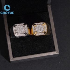 Anillos de Plata de Ley 925 con Moissanita para Hombre, Estilo HipHop, Joyería con Moissanita, Pasan la Prueba del Diamante, en Stock, GRA - Product Image 2