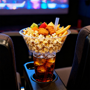 Custom Disposable 2 in 1 Plastic Snack and Drink in <strong>One</strong> <strong>Cup</strong> 700ml Snack Fruit Bowls and 500ml Plastic <strong>Cups</strong> - Product Image 4