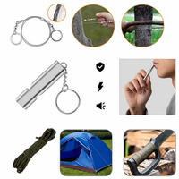 Kit d'outils de survie en plein air, équipement de sauvetage d'urgence multifonctionnel, trousse de premiers soins, lampe torche tactique, scie à fil, sifflet, noir, Chine