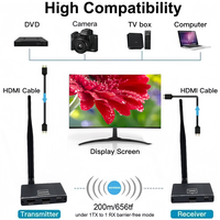 200M Draadloze HDMI Extender met Rotatie 5.8G 1080P HD HDMI Audio Video Zender en Ontvanger met HDMI Loop Out 8TX naar 1Rx