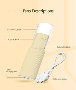 Outil de dermaplanage électrique 2 en 1 pour femmes épilateur anglais domestique pour l'exfoliation du visage et l'épilation - Product Image 6