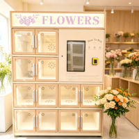 Distributeur automatique de fleurs modulaire intelligent avec étagères réglables et verre autonettoyant