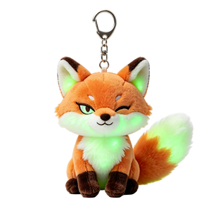 Porte-clés en peluche mini renard lumineux, pendentif de nuit brillant, porte-clés en peluche mignon personnalisé pour la décoration de sac et les cadeaux de fêtes - Product Image 1