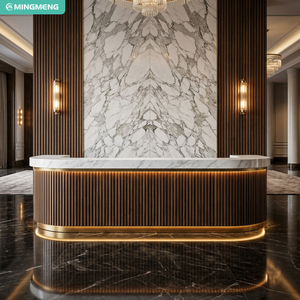 Ensemble de meubles d'hôtel en bois demi-rond moderne, design minimaliste pour usage commercial - Product Image 4