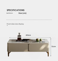 Ensemble table basse moderne de luxe carrée avec dessus en bois et marbre pour salon multifonction maison avec tiroirs meubles canapé design décor