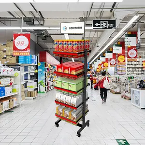 Functional Square Decorative Metal Fruit Baskets Light-Duty Shelves For Retail Store Produce Display Stocked Items