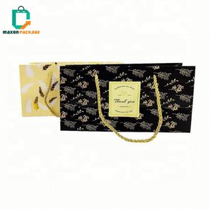 Luxe Floral Paper Bag with Embossed <b>Gold</b> logo Eco-friendly Shopping Bag Bulk <b>Gold</b> Foil <b>Ribbon</b> Handle - Product Image 5