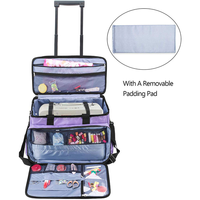 Sacs de voyage personnalisés en polyester Organisateur de machine à coudre roulante avec roue et bandoulière Sacs fourre-tout universels à bagages à roulettes