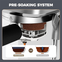 Cafetera Espresso Eléctrica Profesional de 20 Bares con Molinillo Incorporado, Pantalla Táctil Inteligente Programable y Vapor Ajustable